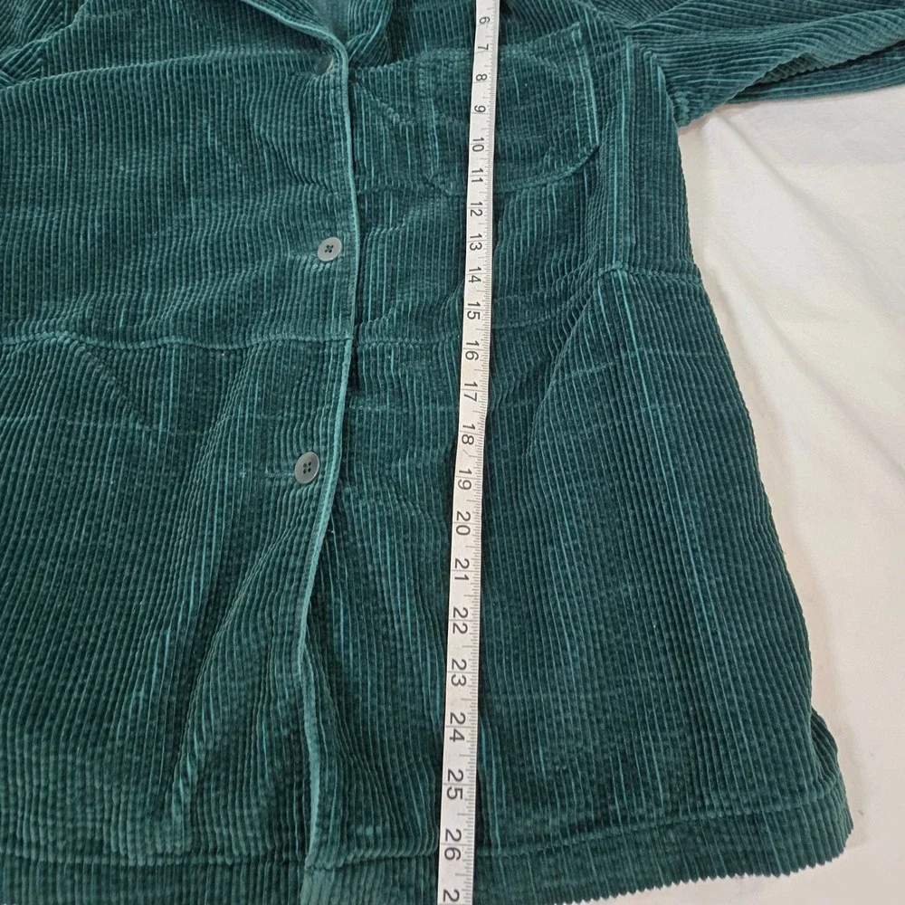 Vintage Nordstrom Corduroy Jacket Womens‎ Medium Green 90s Button Up Shacket